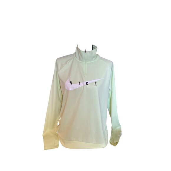 Nike Womens Top Medium Light Green Dri-Fit Running Pullover Half-Zip Athletisure - Picture 1 of 8